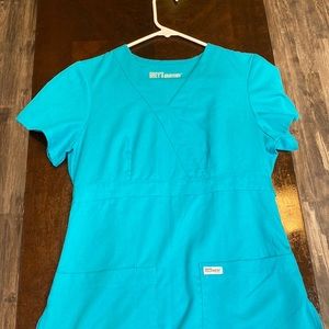 Greys Anatomy Classic 5 pocket drawstring pants with crossover top